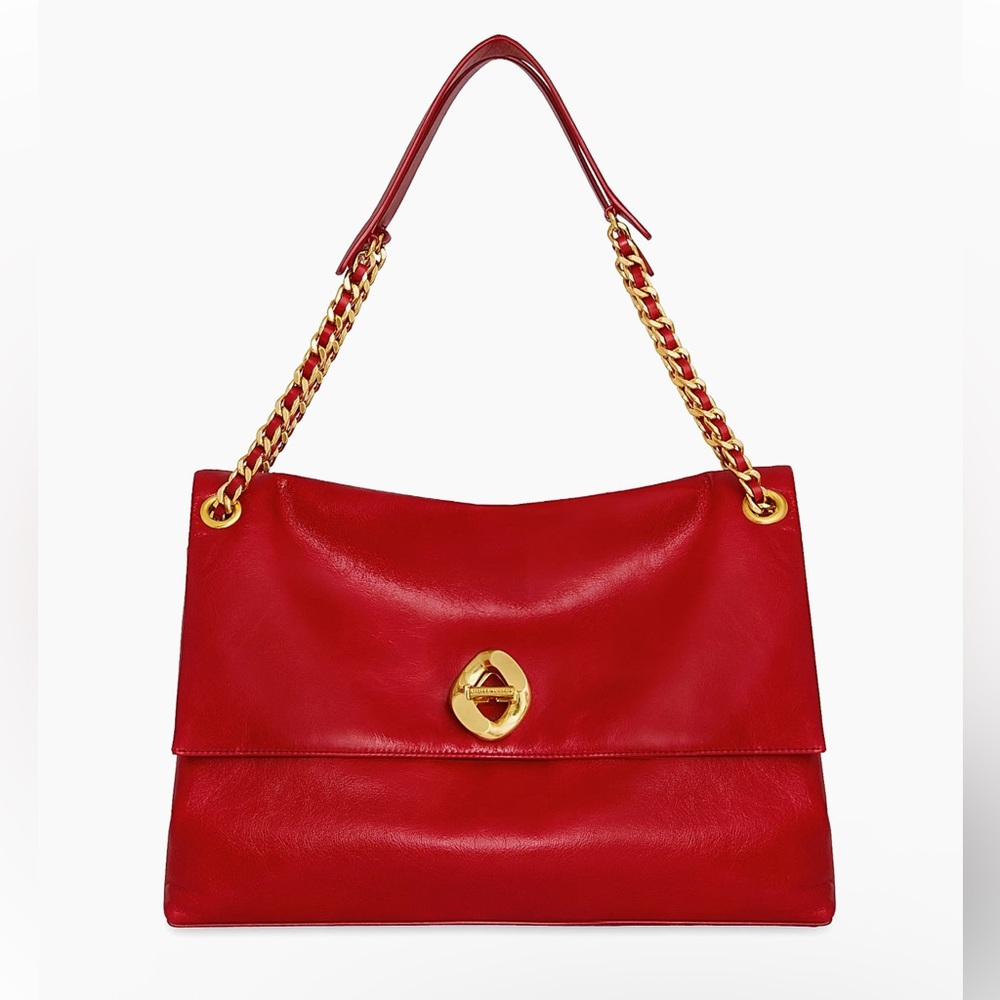 Rebecca Minkoff Red Shoulder Bag with Gold Chain